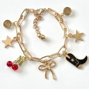 Handmade y2K Style Charm Bracelet Cowgirl Hat / Boot